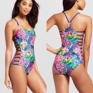 Social Angel Shibori Print Reversible Swimsuit NWT